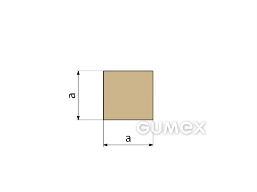 Quadratisches Silikonprofil, 12x12mm, 60°ShA, -60°C/+275°C, (kurzzeitig 300°C), beige, 
